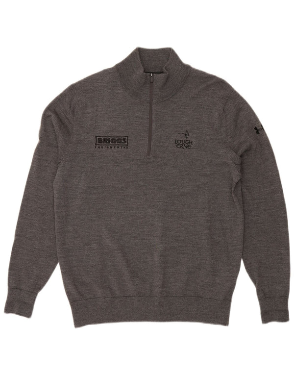 UNDER ARMOUR Maglione da uomo con collo alto e grafica con zip grigio medio