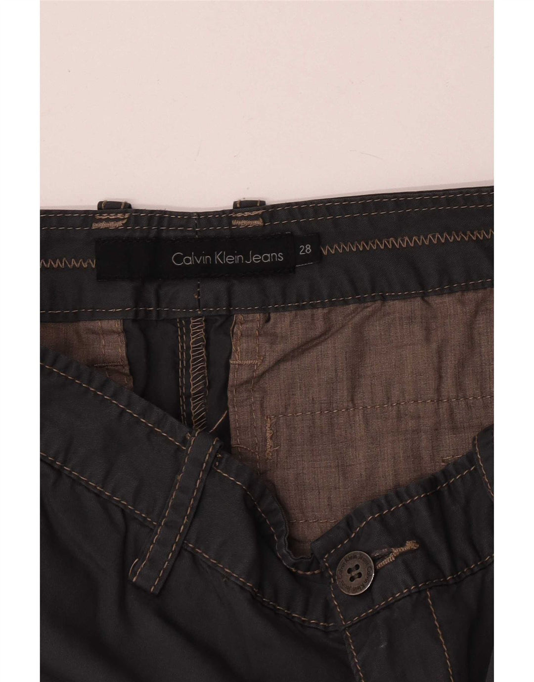 Pantaloni chino dritti da donna Calvin Klein W28 L29 Grigi