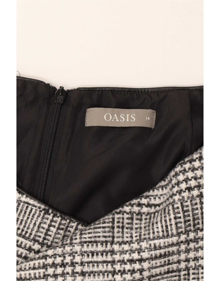 Oasis Minigonna da donna UK 14 Grande W32 Pied de poule grigio