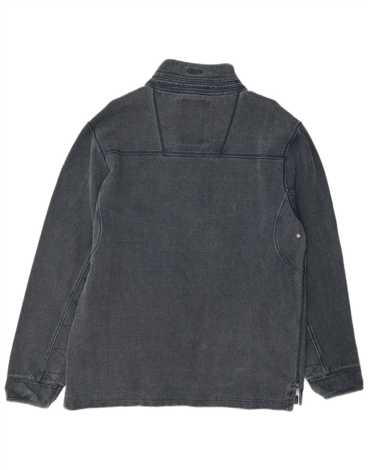 Crew Clothing Felpa con collo con zip da uomo Maglione in cotone grigio medio