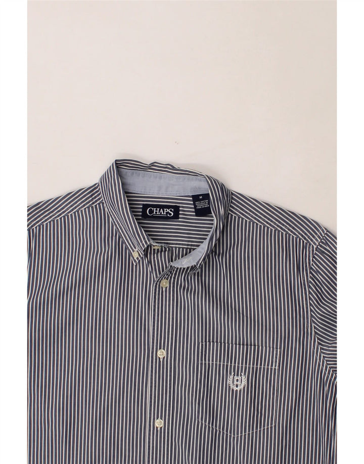 CHAPS Mens Shirt Medium Navy Blue Pinstripe Cotton Vintage Chaps and Second-Hand Chaps from Messina Hembry 