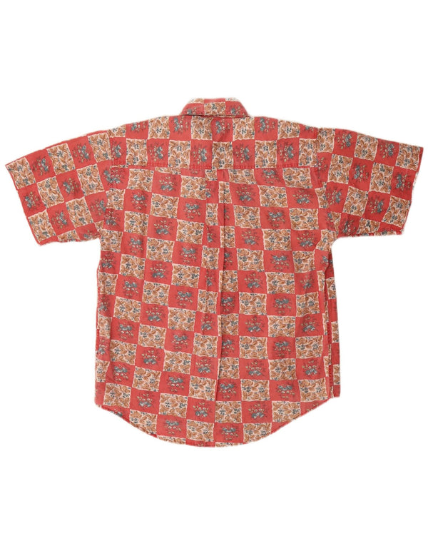 Camicia a maniche corte da uomo Boston taglia 40 cotone floreale rosso medio