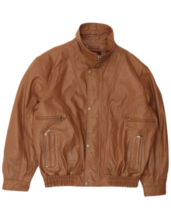 Giacca in pelle da uomo MADDOX UK 42 XL in pelle marrone