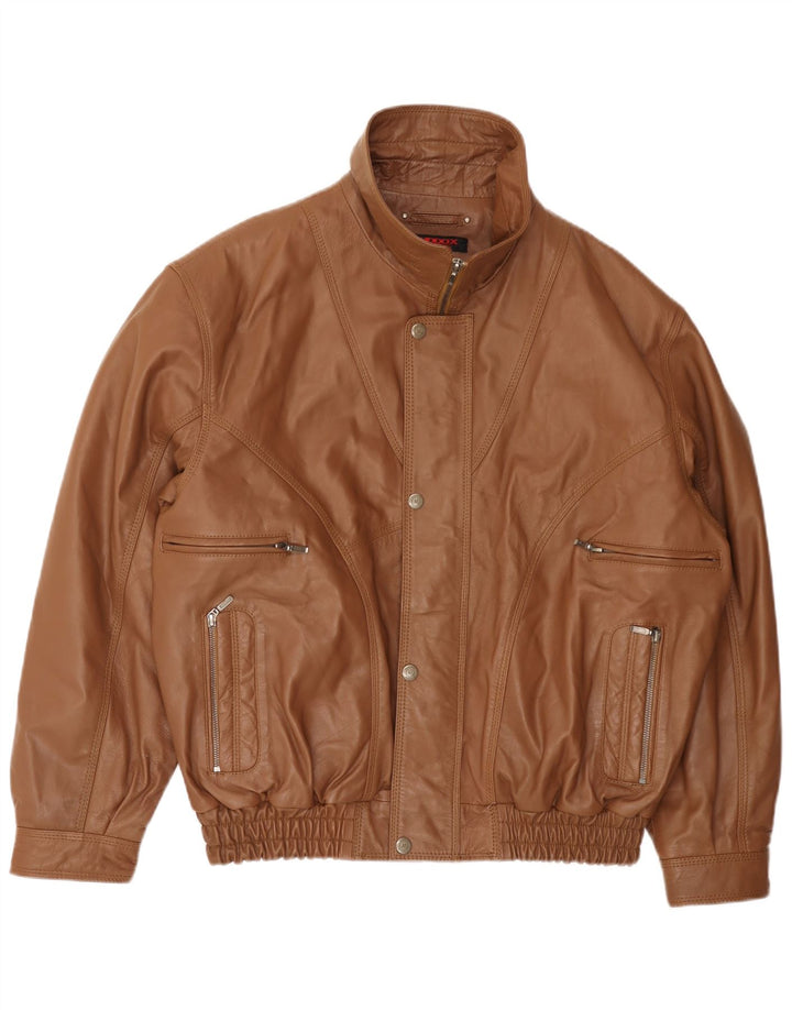 Giacca in pelle da uomo MADDOX UK 42 XL in pelle marrone