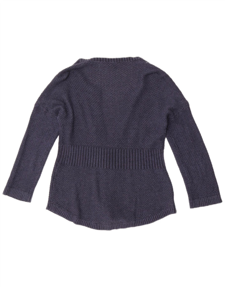 Maglione cardigan da donna Eddie Bauer UK 14 Cotone medio blu navy