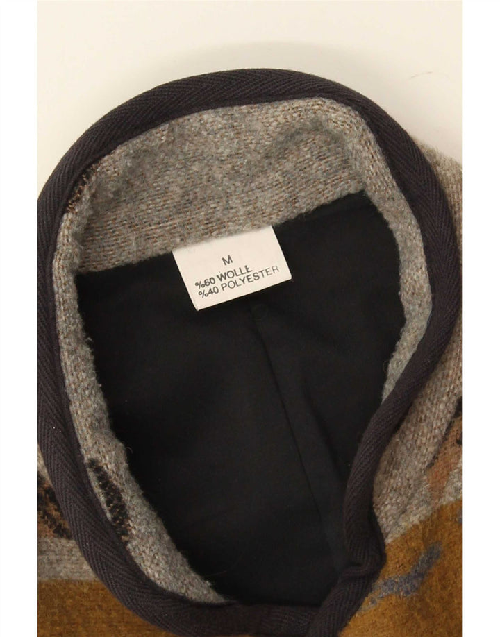 Giacca vintage da uomo con vestibilità regolare UK 38 Lana geometrica marrone medio