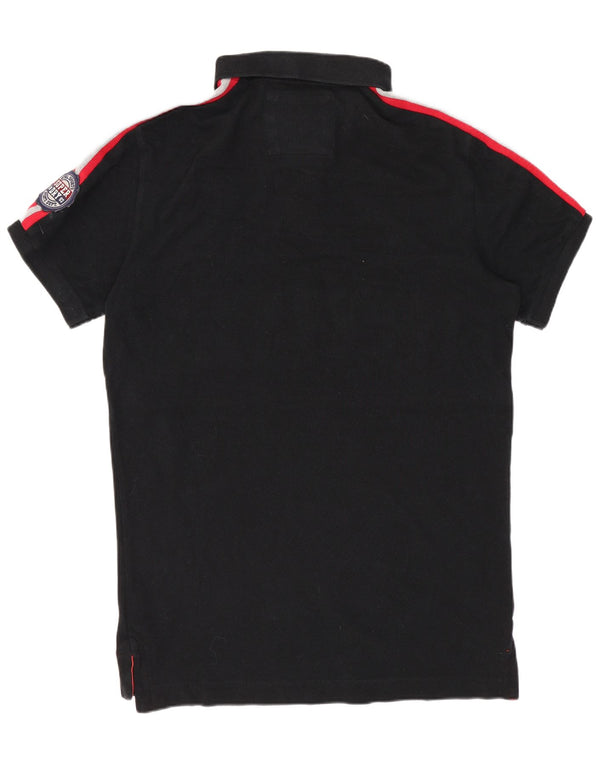 Polo grafica da uomo SUPERDRY in cotone color block medio nero