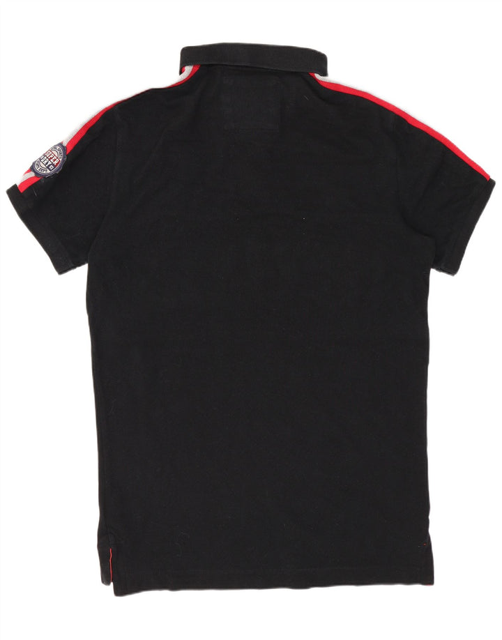 Polo grafica da uomo SUPERDRY in cotone color block medio nero