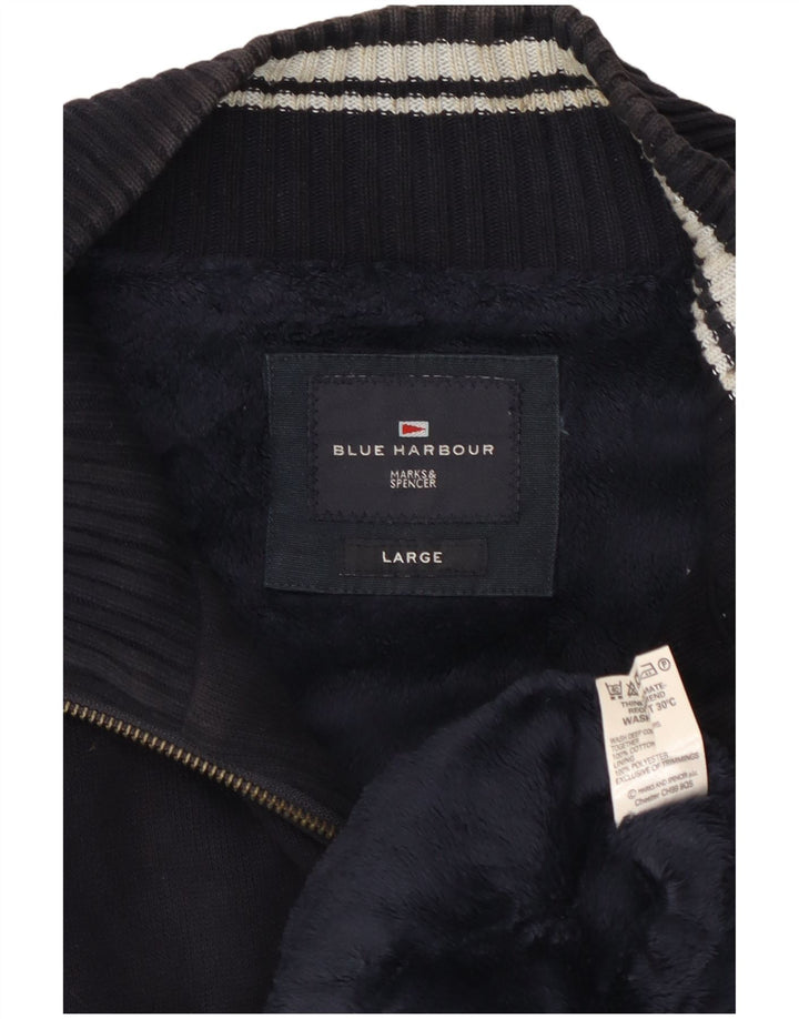 Giacca da ginnastica da uomo Marks & Spencer Blue Harbour grande blu navy
