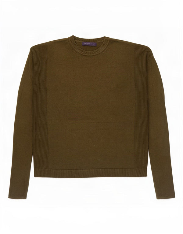 Maglione maglione girocollo oversize da donna Marks & Spencer UK 10 piccolo kaki