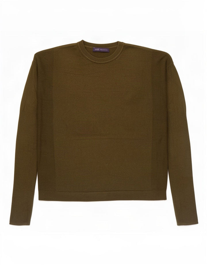 Maglione maglione girocollo oversize da donna Marks & Spencer UK 10 piccolo kaki
