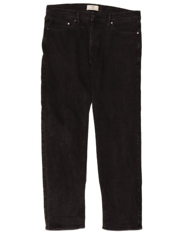Jeans dritti da uomo Marks & Spencer W38 L33 cotone nero
