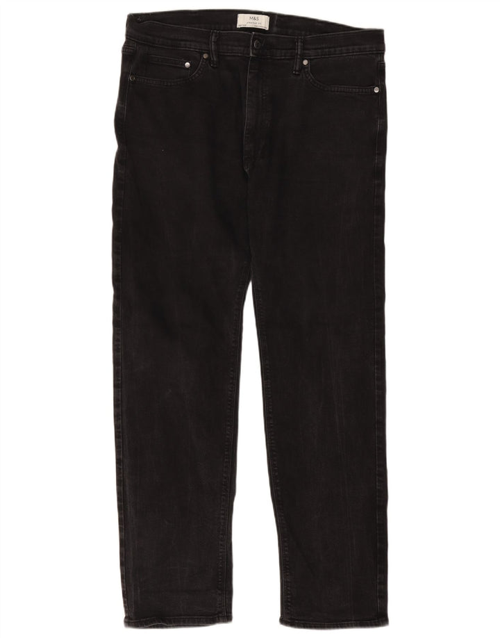Jeans dritti da uomo Marks & Spencer W38 L33 cotone nero