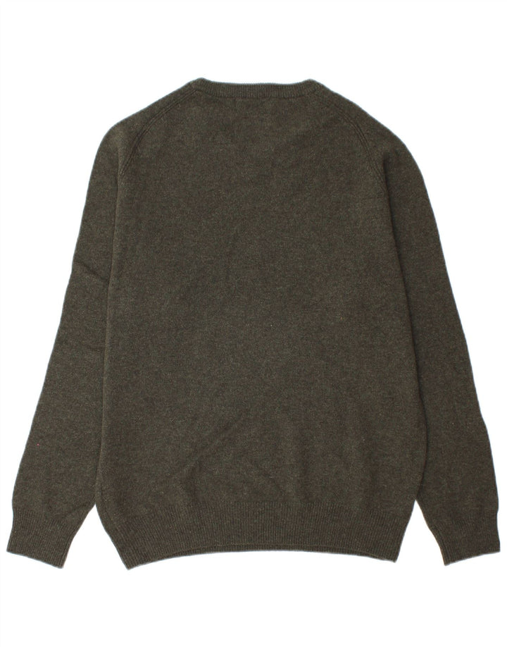 Maglione maglione girocollo da uomo Marks & Spencer in lana verde medio