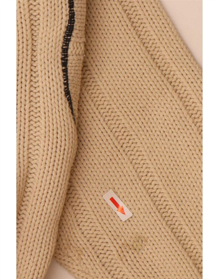 Maglione vintage da uomo con collo dolcevita a righe beige medio