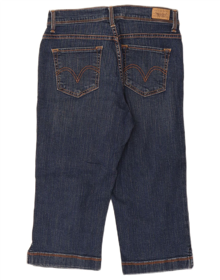 Jeans Capri a vita alta da donna LEVI'S US 8 medio W26 L17 cotone blu navy