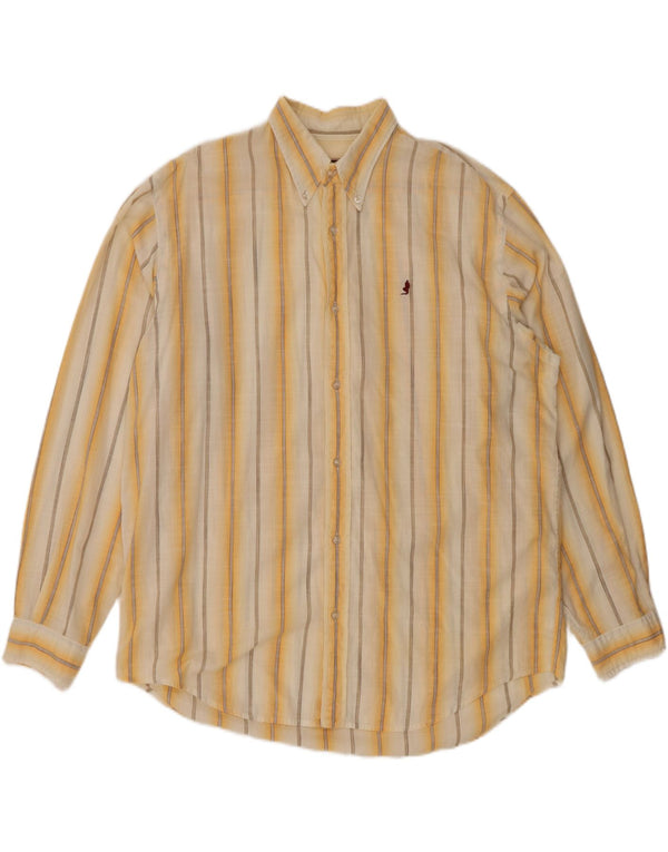 MARLBORO CLASSICS Camicia da uomo XL in cotone a righe gialle