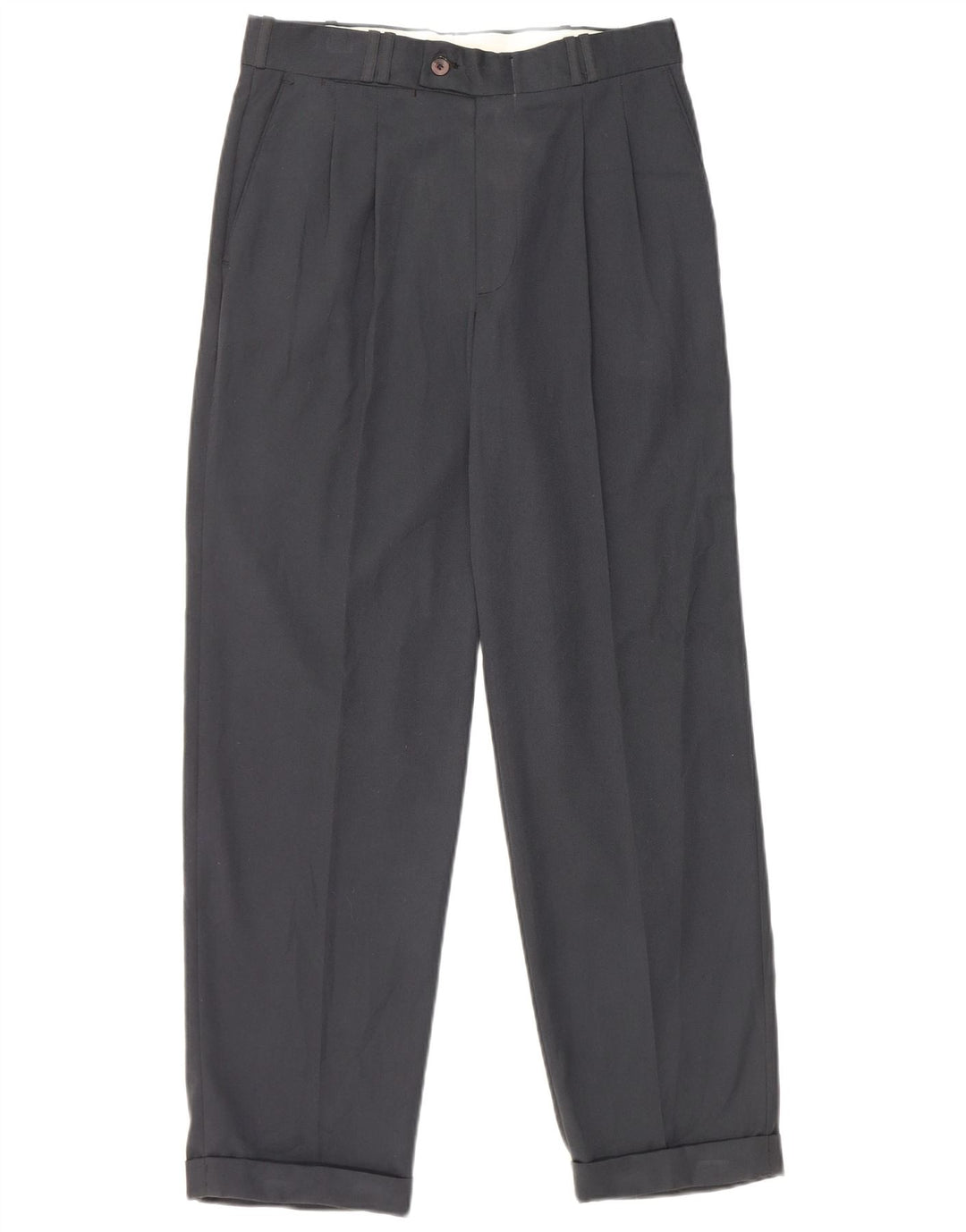 Pantaloni da abito con pegging da uomo Farah W30 L28 poliestere blu navy
