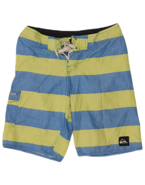 Pantaloncini da bagno da uomo Quiksilver XS in poliestere a righe blu