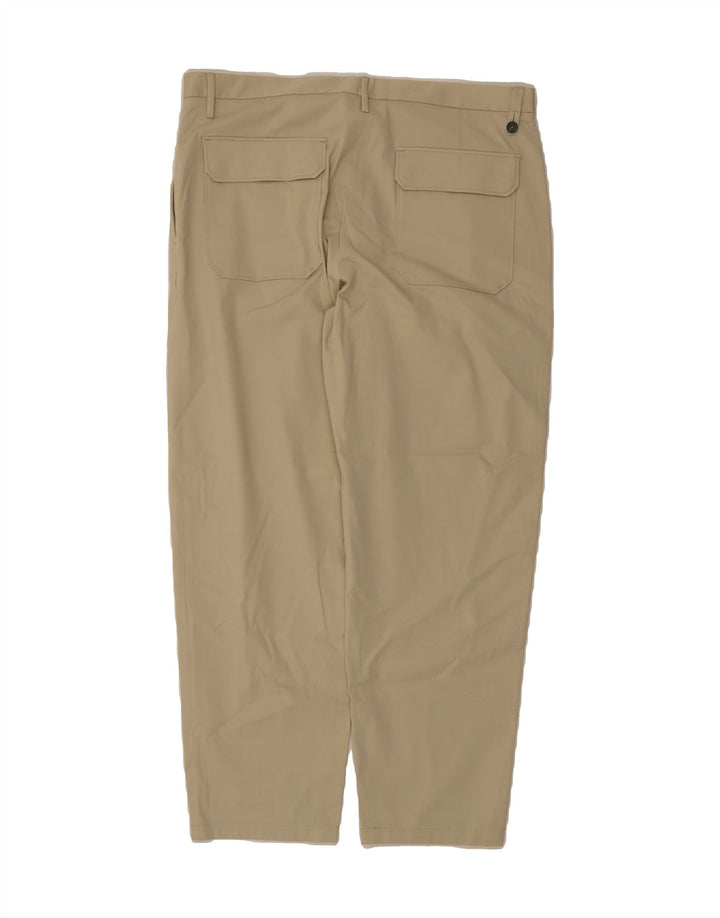 MASSIMO DUTTI Mens Relaxed Fit Chino Trousers W34 L30 Beige Polyester Vintage Massimo Dutti and Second-Hand Massimo Dutti from Messina Hembry 