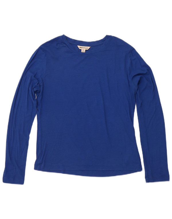 WHISTLES Womens Top Long Sleeve UK 14 Large Blue Lyocell