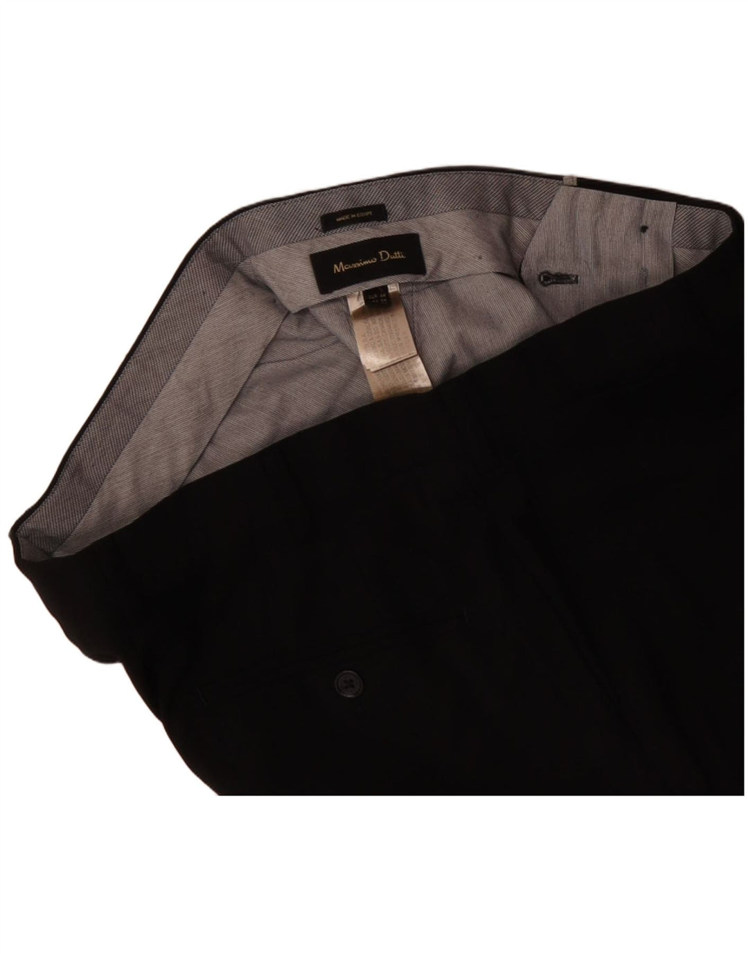 MASSIMO DUTTI Pantaloni da abito slim da uomo EU 44 Large W34 L31 Lana nera