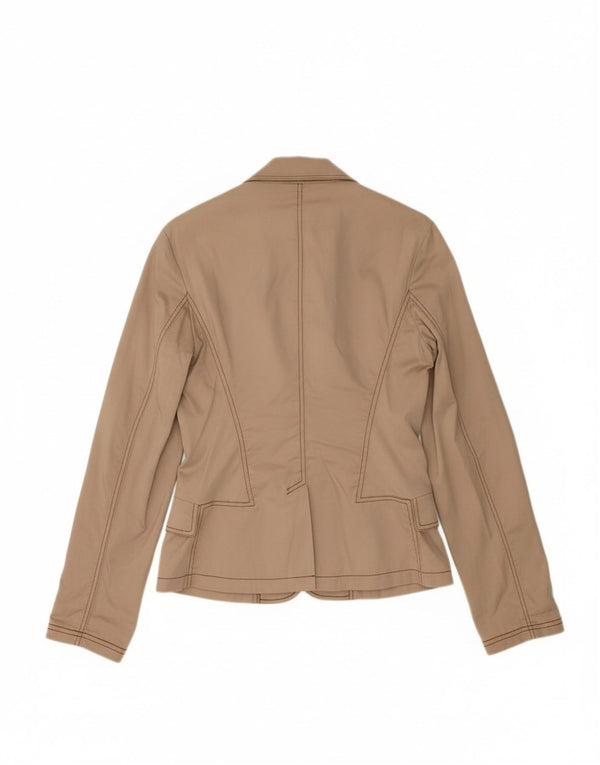 JUST CAVALLI Womens 3 Button Blazer Jacket IT 44 Medium Beige Cotton
