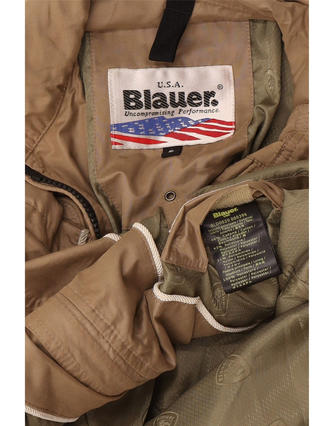 Giacca utility da donna Blauer UK 10 piccola in cotone beige