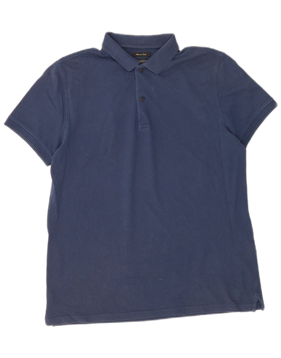 Polo da uomo Massimo Dutti in cotone blu navy medio