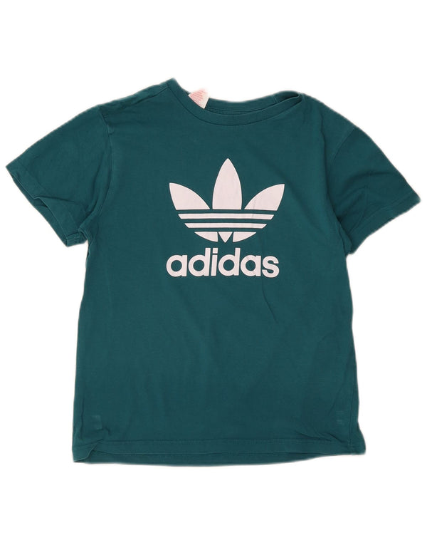 T-shirt grafica da ragazzo Adidas Top 11-12 anni in cotone verde