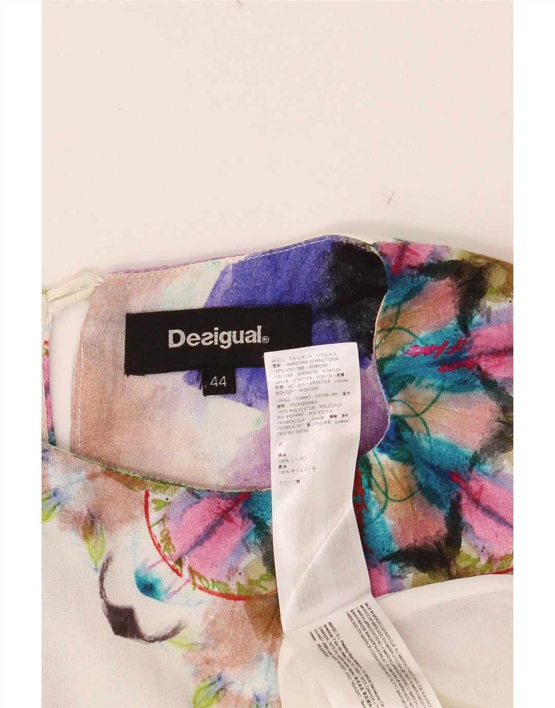 DESIGUAL Abito da donna senza maniche a trapezio IT 44 Medio floreale multicolore