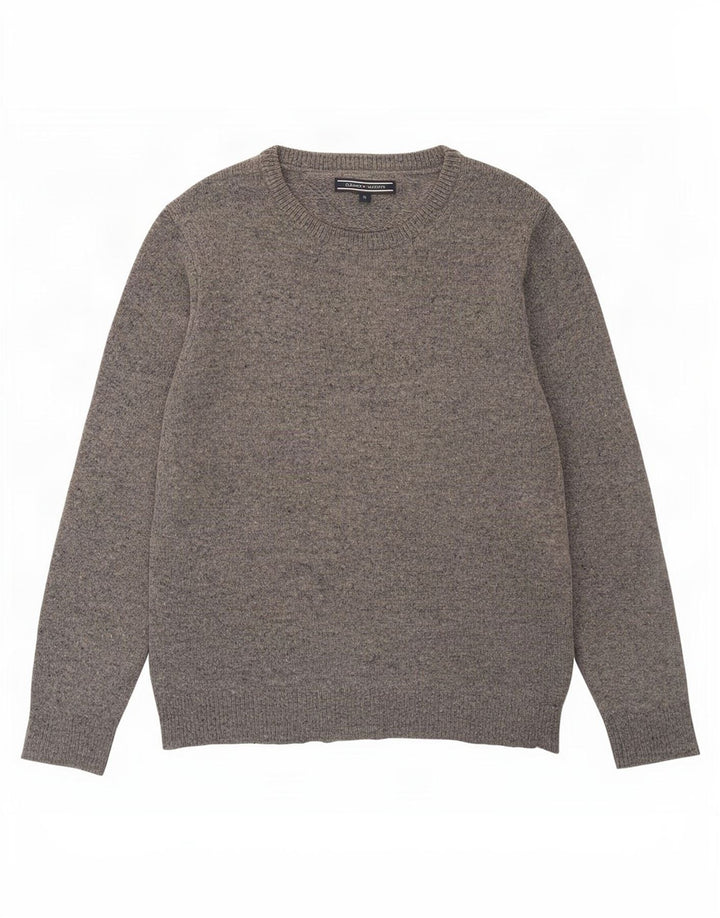 Maglione maglione girocollo da uomo Tommy Hilfiger Lana d'agnello screziata grigio medio