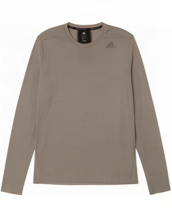 Top Adidas Supernova da uomo a maniche lunghe grigio medio chiazzato