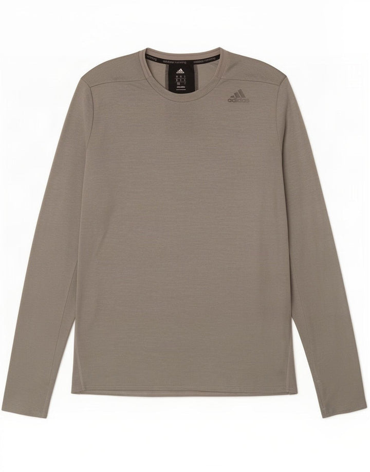 Top Adidas Supernova da uomo a maniche lunghe grigio medio chiazzato