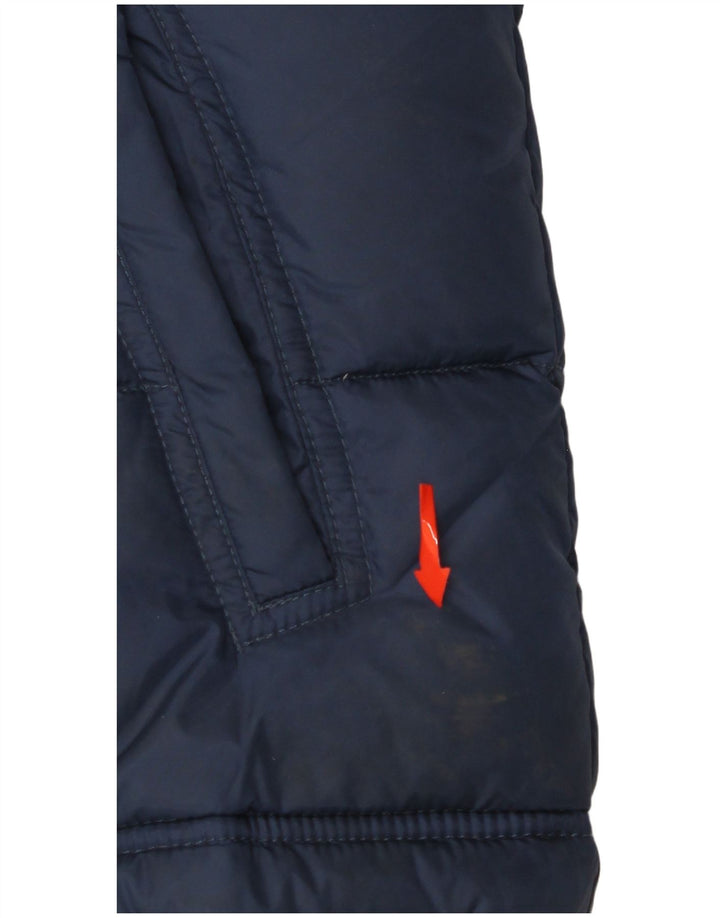 Gilet imbottito con cappuccio per ragazzi BENETTON 11-12 anni 2XL Blu Navy Poliammide