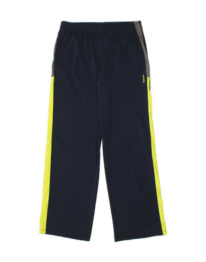 REEBOK Mens Tracksuit Trousers XL Navy Blue Colourblock Polyester Vintage Reebok and Second-Hand Reebok from Messina Hembry 