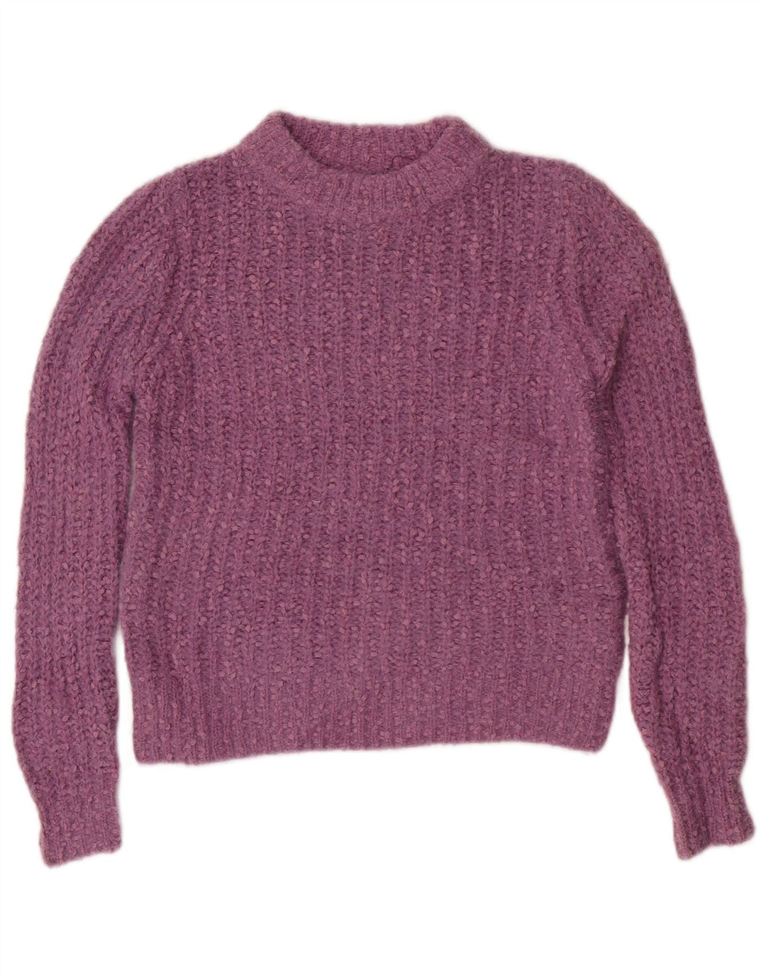 Maglione maglione con scollo a barca da donna Marks & Spencer UK 8 piccolo poliestere viola