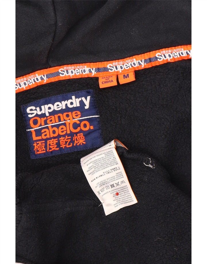 Maglione con cappuccio e zip da uomo Superdry in cotone blu navy medio