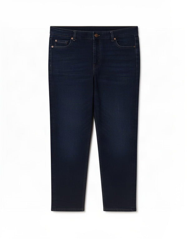 Jeans dritti da donna Marks & Spencer UK 18 XL W38 L27 Cotone blu navy