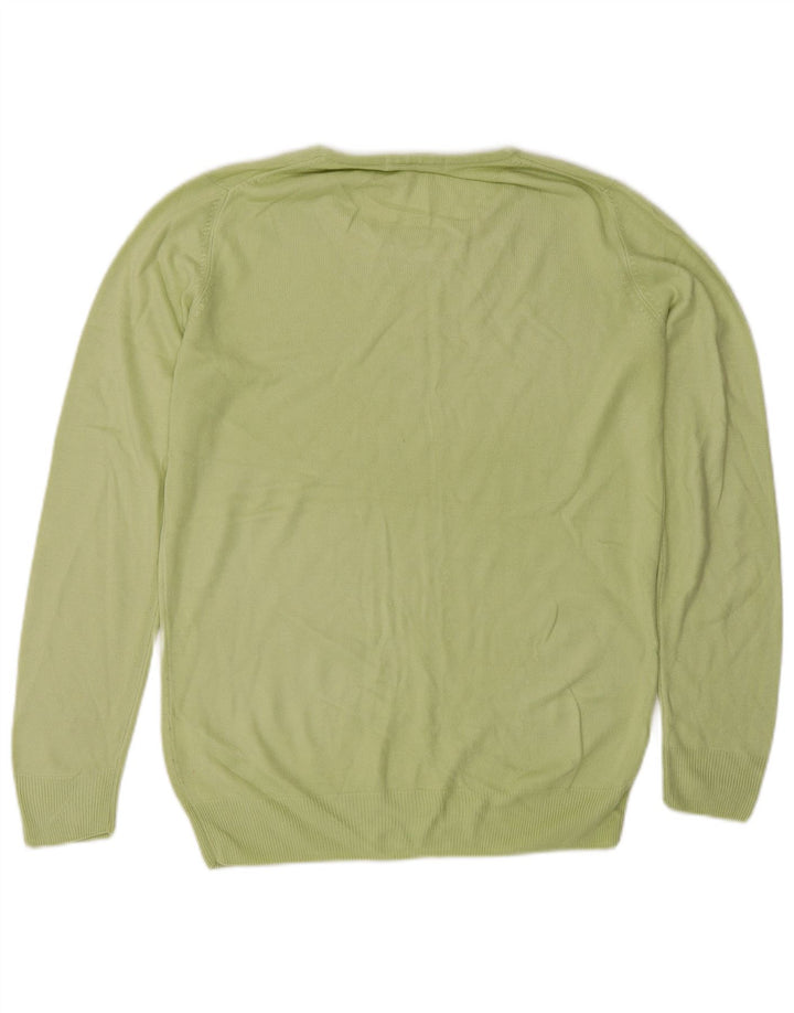 Maglione maglione girocollo lungo da donna Marks & Spencer UK 10 piccolo verde