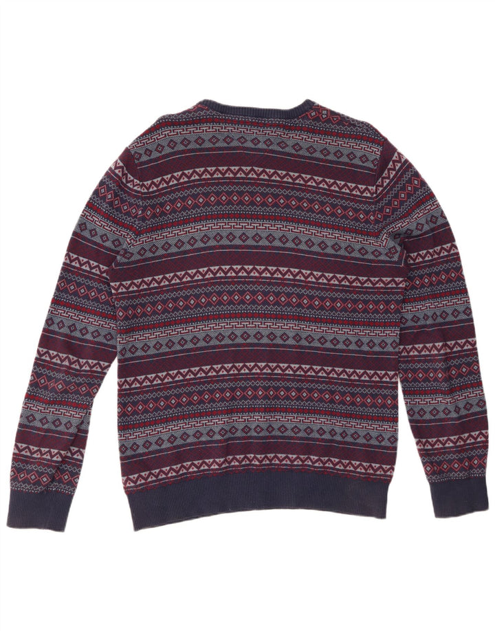 TOMMY HILFIGER Maglione maglione girocollo da uomo medio blu navy Fair Isle