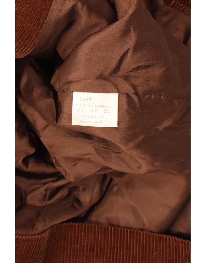 Giacca blazer da donna a 2 bottoni in velluto a coste Carol IT 42 cotone marrone medio
