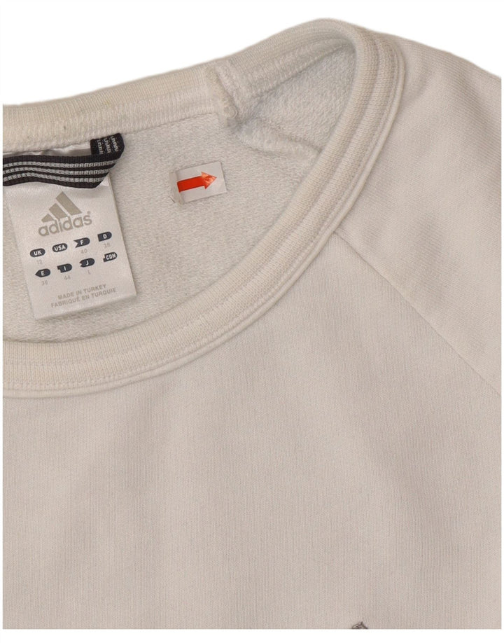 Felpa da donna Adidas Jumper UK 12 cotone bianco medio