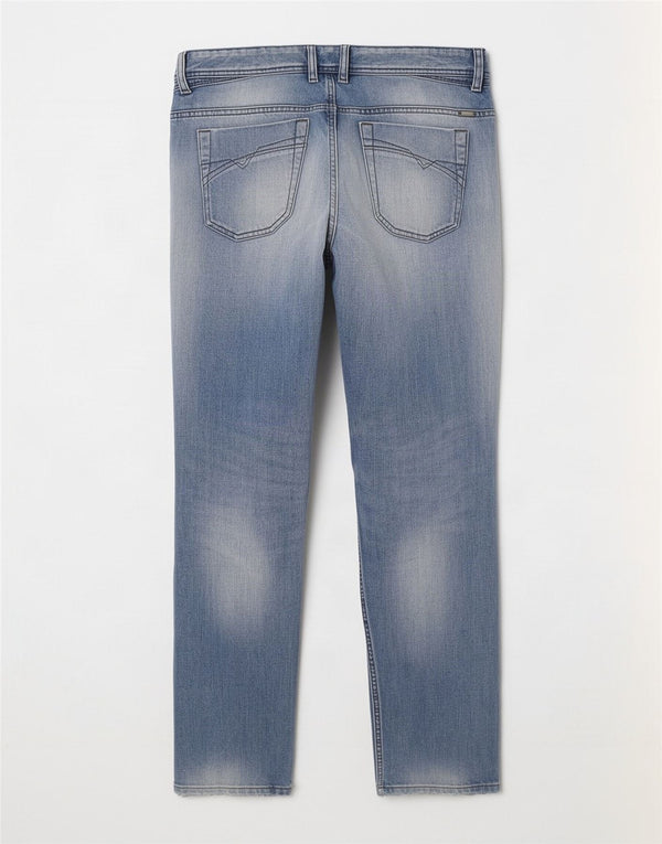 Desigual Uomo Iakop Regular Slim Tapered Jeans W34 L32 Blu Cotone