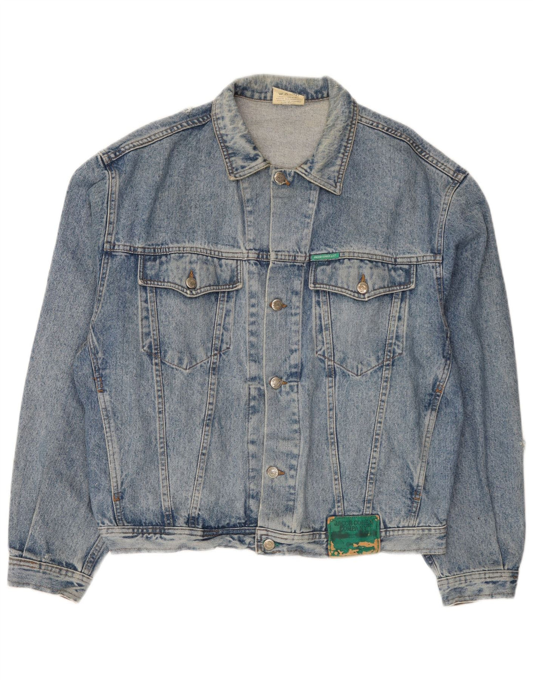 Jacob Cohen Giacca in denim invecchiato da uomo UK 42 XL Cotone blu
