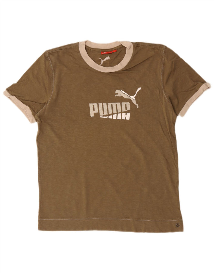 T-shirt grafica da uomo Puma Top in cotone marrone medio