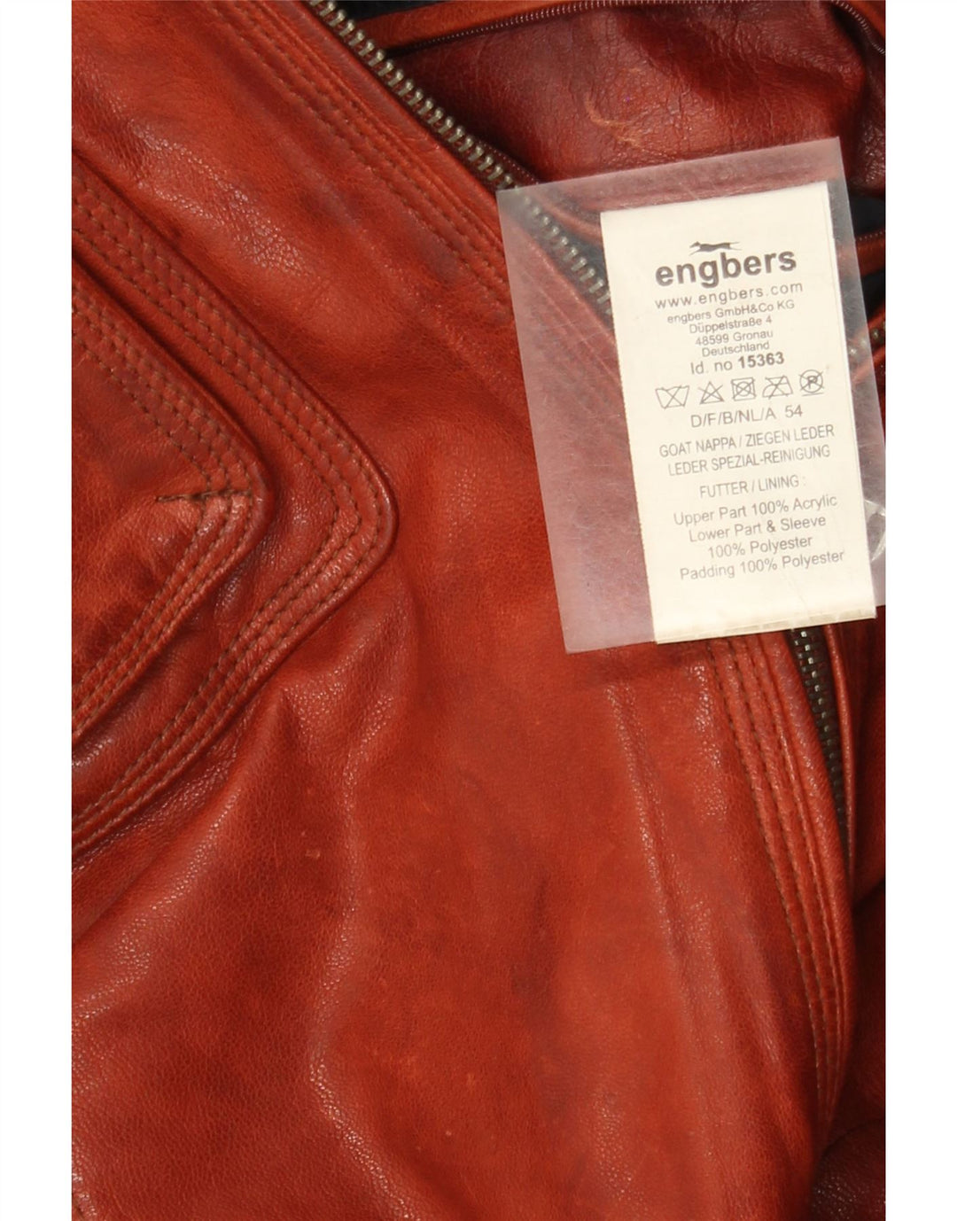 Giacca in pelle da uomo Engbers EU 54 2XL Pelle marrone