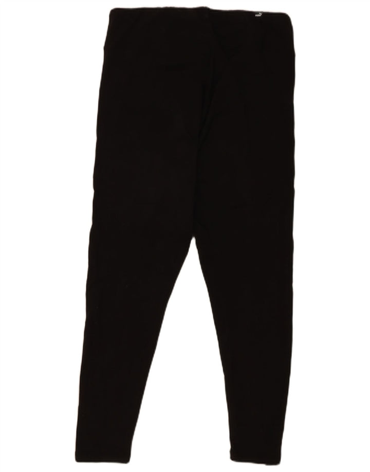 PUMA Womens Crop Leggings UK 14 Large  Black Cotton