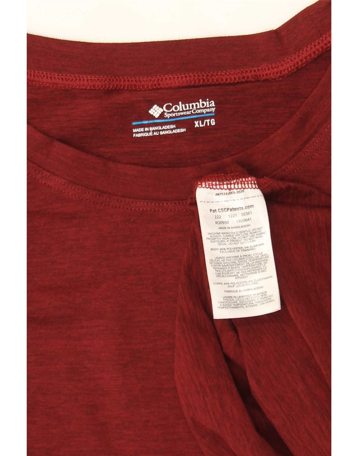 T-shirt da uomo Columbia XL XL poliestere bordeaux