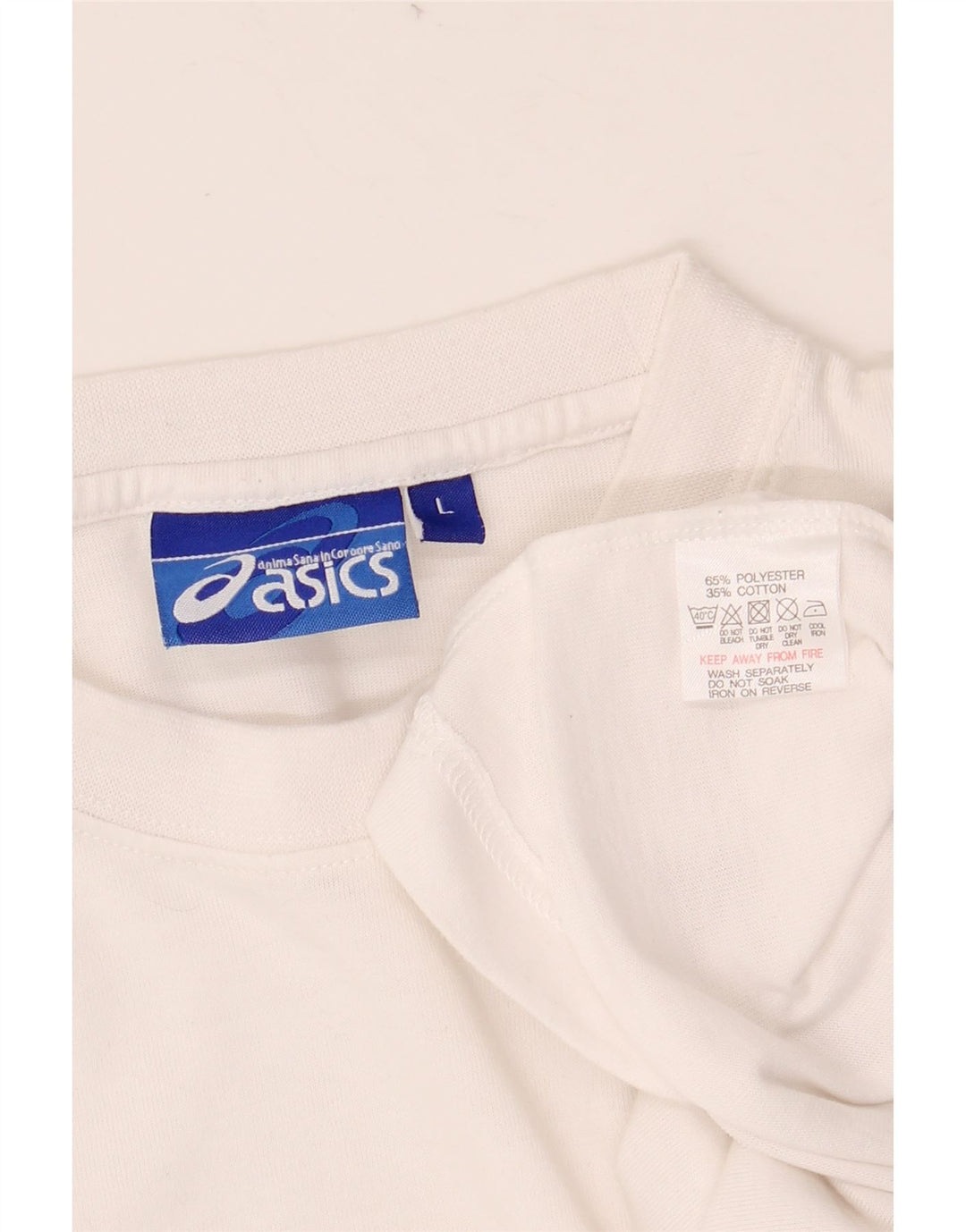 T-shirt ASICS da uomo Top in poliestere a righe bianche grandi